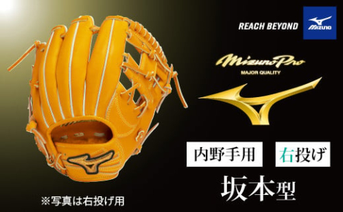 AO73　ミズノプロ 硬式用 野球グラブ 内野手用  坂本型（ 右投げ ）　【 野球 グローブ グラブ 内野 内野手 受注生産 Mizuno Pro 美津濃 右利き 坂本 勇人 坂本勇人 】 2153701 - 兵庫県宍粟市