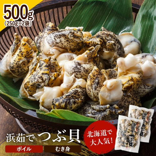 浜茹でつぶ貝 500g【er001-117】 2153804 - 北海道えりも町