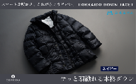 【Mサイズ】【藤巻百貨店】 HOKKAIDO DOWN×CENTENA （ネイビー） 北海道ダウンジャケット ダウンジャケット メンズ レディース アウター コンパクト 超軽量 羽毛 フードなし 男性 女性 北海道 小樽市