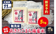 《令和7年産 新米受付》《定期便11ヶ月》あきたこまち 備蓄米 5kg【無洗米】秋田県産 こまちライン