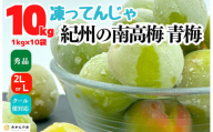 【2025年7月上旬～出荷予定】梅 冷凍 青梅 南高梅 10kg ( 1kg × 10袋) 秀品 2L or Lサイズ 和歌山県産 紀州有田 【みかんの会】