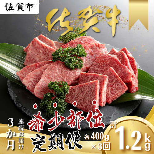 【定期便3回】佐賀牛 希少部位 計1200g：B595-001 2155072 - 佐賀県佐賀市