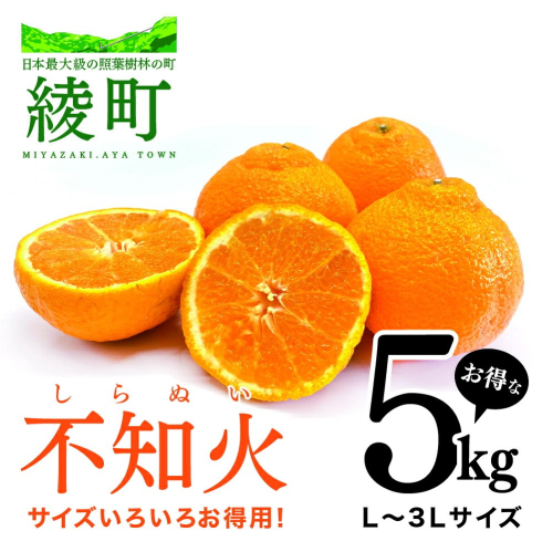 [先行予約] 不知火 サイズいろいろ お得な5kg【みかん しらぬい 不知火 フルーツ 柑橘 蜜柑 果物 くだもの 宮崎 綾町】 2155153 - 宮崎県綾町