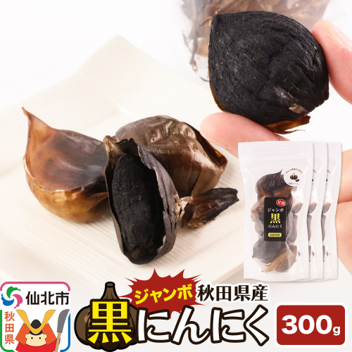 秋田県産 ジャンボ黒にんにく 300g(100g×3パック) 2156965 - 秋田県仙北市