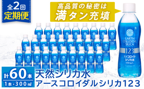 K-561-B 《定期便・全2回》天然シリカ水・アースコロイダルシリカ123(1本300ml・計60本)【アース製薬】 霧島市 水 ミネラル ナノコロイド シリカ シリカ水 中硬水 飲料水 天然水 2157097 - 鹿児島県霧島市