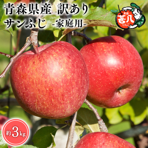 ３月発送　訳あり　家庭用　甚八りんごサンふじ３kg　【青森県 平川市 マルジンサンアップル】３月発送 青森 青森県産 平川 りんご リンゴ 林檎 くだもの 果物 フルーツ  2158690 - 青森県平川市