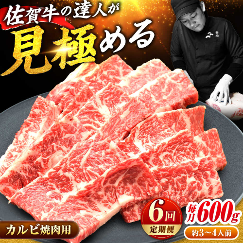 【全6回定期便】高評価!  佐賀牛 カルビ 600g 肉 牛 牛肉 吉野ヶ里町/ミートフーズ華松 [FAY103] 2158694 - 佐賀県吉野ヶ里町