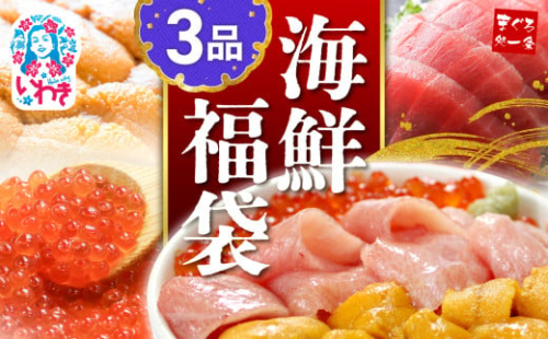 【定期便/計3回】海鮮3品セット 本マグロ 大トロ ウニ イクラ 醤油漬け まぐろ解凍レシピ付き 手巻き寿司 約2〜3人前 海鮮セット 海鮮丼の具 2159567 - 福島県いわき市