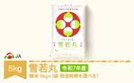 【先行予約】新米 米 コメ 5kg 雪若丸 精米 令和7年産 2025年12月中旬 ja-ywxxa5-s12b