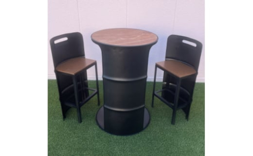 ドラム缶リメイク　HIGHチェアーテーブルセット　マットブラック限定【1620187】 2159783 - 埼玉県入間市