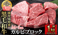 カルビブロック 500g×2P（計1kg）黒毛和牛 和牛 肉 牛肉 国産 九州産 鹿児島県産 焼肉 カルビ 日本一 c2-013