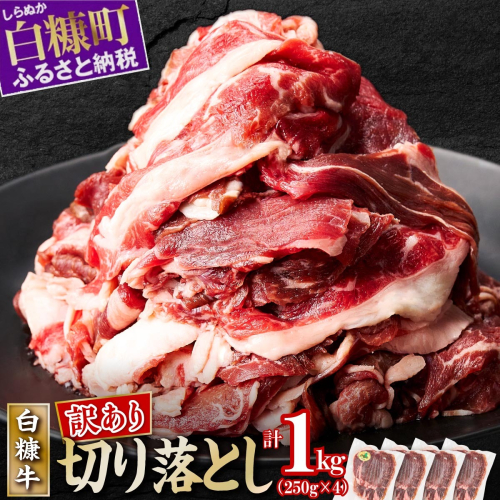 ※賞味期限2025年7月22日【訳あり】白糠牛 切り落とし【1kg（250g×4） 】 2160119 - 北海道白糠町