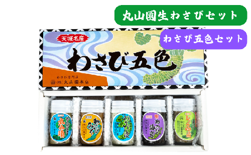 伊豆天城 丸山園 わさび五色セット セット 詰め合わせ わさび 山葵 ワサビ 生わさび おつまみ つまみ みそ 味噌 漬け物 漬物 2161454 - 静岡県河津町