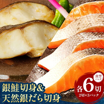 和歌山魚鶴仕込みの だし 漬け天然銀だら切身6切＆銀鮭切身6切 真空パック入 小分け 株式会社魚鶴商店《30日以内に出荷予定(土日祝除く)》 和歌山県 日高町 銀鱈 切り身 2162793 - 和歌山県日高町