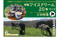 【6ヵ月定期便】アイス 三田牧場 特製 アイスクリーム 20個セット ミルク チョコレート いちごみるく ラムレーズン 抹茶