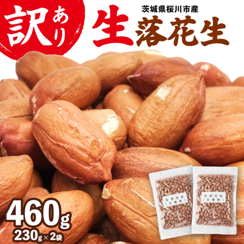 訳あり お徳用 茨城県産 生落花生 合計460g (230g×2袋) 簡易包装 ポスト投函 ご自宅用 ピーナッツ 落花生 ナッツ 小分け 豆 おつまみ 8000円 [BB010sa] 2164183 - 茨城県桜川市
