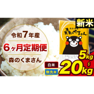 【6ヶ月定期便】 米 無洗米 白米 新米 令和7年産 特A受賞品種 森のくまさん 送料無料 米 内容量 5kg 10kg 15kg 20kg  熊本県産(長洲町産含む) お米 《お申し込み月の翌月から出荷開始》長洲町 ふるさとのうぜい