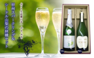 山梨の泡　飲み比べセット　甲州＆リンゴ 135-014　ふるさと納税 ワイン 笛吹市 山梨ワイン 酒 アルコール 山梨県  記念品 お祝い 送料無料