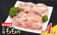 大容量 鶏肉  鶏もも 鶏もも肉 熊本県産 若鶏もも肉 4kg 《30日以内に出荷予定(土日祝除く)》 肉 鶏肉 若鶏 国産 真空 冷凍 冷凍庫 鳥 鳥肉 鳥もも 鳥もも肉 モモ モモ肉 鶏モモ肉 若鶏モモ
