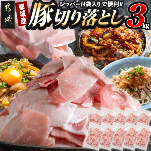 都城産豚切り落とし3kg(ジッパー付袋入り)_13-1510 2169147 - 宮崎県都城市