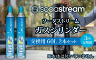【2本×3回定期便】ソーダストリーム ガスシリンダー交換用60L【ソーダストリーム】SodaStream 炭酸水 水 ソーダ水 回収用送り状付き [MDN009]