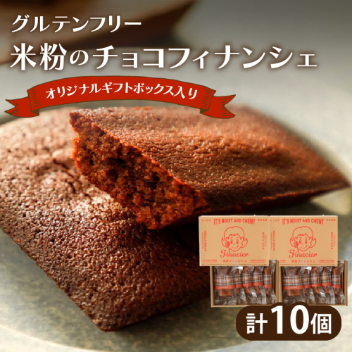 【2週間以内発送】≪グルテンフリー≫米粉のチョコフィナンシェ(計10個) スイーツ お菓子 国産_T038-015 2170107 - 宮崎県都農町