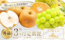 果実に宿る季節の美しさを、毎月お届けします。商品情報：秀品 旬のフルーツ3ヶ月定期便名称：フルーツ定期便産地：熊本県産（荒尾市産含む）玉名市、荒尾市、長洲町、玉東町、和水町、宇城市、美里町、熊本市、宇