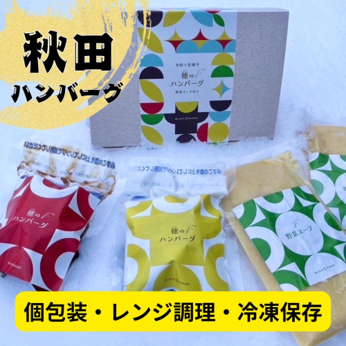 穂のハンバーグ＆秋田産野菜スープセット[B6-13701] 2171249 - 秋田県湯沢市