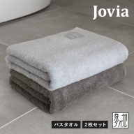 Jovia ジョヴィア バスタオル 2枚（アイスグレー、チャコール）【日本製 泉州タオル 吸水 日用品 たおる ロングヘア】 G2852