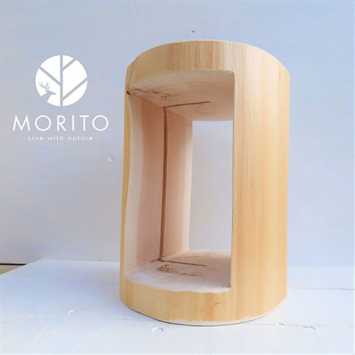 MORITO　森の丸太くり抜きスツール＜ヒノキ／磨き丸太仕上げ＞　オットマン 椅子　本棚 2172860 - 三重県名張市