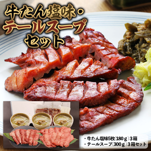 牛たん塩味(15枚)・テールスープ(3箱)セット FY25-218 2172931 - 山形県山形市