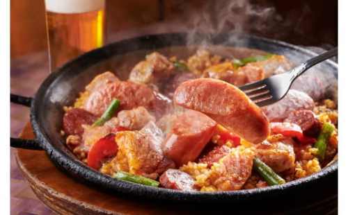 【1月20日以降順次発送】スペイン産栗豚とチョリソーのパエリア 2人前 静岡の老舗スペインレストラン「サングリア」 冷凍 スペイン料理 パエリア タパス ワイン バル バール◇ 2174182 - 静岡県静岡市