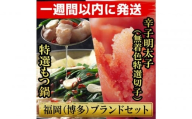 博多ブランドセット　博多もつ鍋2.5人前（醤油味）と博多辛子明太子（無着色切子） 450g（150g×3パック） 少人数様向け【1週間以内に発送！】