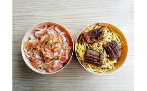 「蒲原の味処　よし川」わっぱ飯セット（うなぎめし・桜えびめし 各200g×1）■ 2174488 - 静岡県静岡市