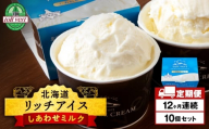 【定期便12ヶ月】リッチアイスクリーム しあわせミルク　10個セット（100ml）