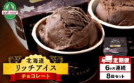 【定期便6ヶ月】リッチアイスクリーム カカオ香るほどよい甘さのチョコレート 8個セット（100ml）