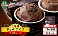 【定期便12ヶ月】リッチアイスクリーム カカオ香るほどよい甘さのチョコレート 10個セット（100ml）