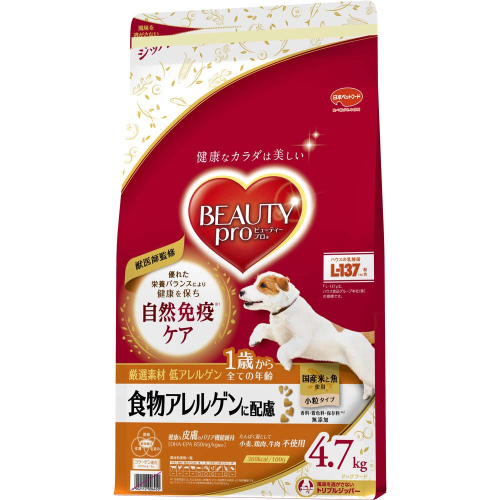 ビューティープロ ドッグ 食物アレルゲンに配慮 1歳から 4.7kg ｘ1(ケース単位) ドッグフード 2175538 - 静岡県袋井市