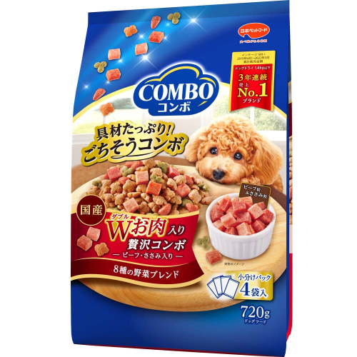 コンボ ドッグ Ｗお肉入り 720g ｘ12(ケース単位) ドッグフード 2175549 - 静岡県袋井市