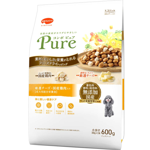 コンボ ピュア ドッグ 厳選チーズ・国産鶏肉入り 600g ｘ12(ケース単位) ドッグフード 2175574 - 静岡県袋井市