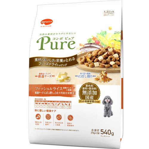 コンボ ピュア ドッグ フィッシュ＆ライス 540g ｘ12(ケース単位) ドッグフード 2175579 - 静岡県袋井市