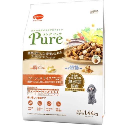 コンボ ピュア ドッグ フィッシュ＆ライス 1.44kg ｘ8(ケース単位) ドッグフード 2175580 - 静岡県袋井市