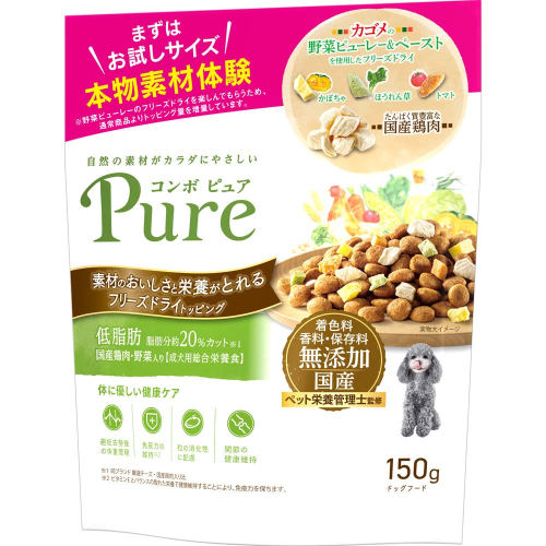 コンボ ピュア ドッグ 低脂肪 150g ｘ12(ケース単位) ドッグフード 2175581 - 静岡県袋井市