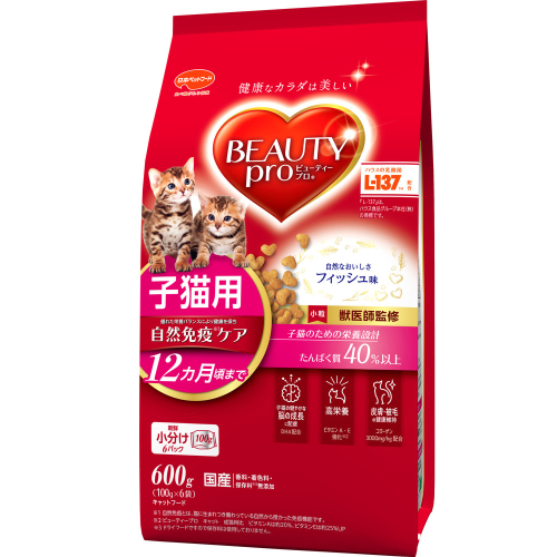 ビューティープロ キャット 子猫用 12ヵ月頃まで 600g ｘ10(ケース単位) キャットフード 2175608 - 静岡県袋井市