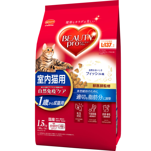 ビューティープロ キャット 成猫用 1歳から 1.5kg ｘ8(ケース単位) キャットフード 2175623 - 静岡県袋井市