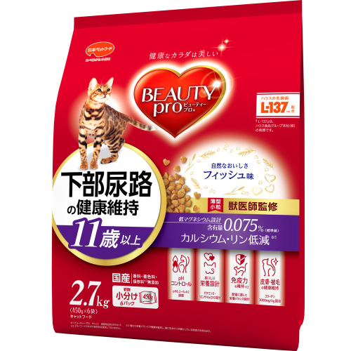 ビューティープロ キャット 下部尿路の健康維持 11歳以上 2.7kg ｘ4(ケース単位) キャットフード 2175641 - 静岡県袋井市