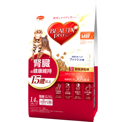 ビューティープロ キャット 腎臓の健康維持 15歳以上 1.4kg ｘ8(ケース単位) キャットフード 2175647 - 静岡県袋井市
