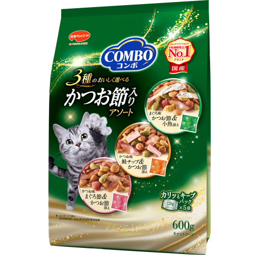 コンボ キャット かつお節入りアソート 600g x12(ケース単位) キャットフード 2175655 - 静岡県袋井市