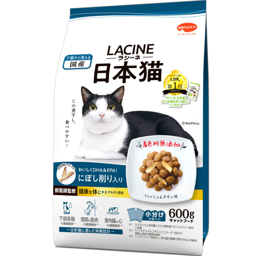 ラシーネ 日本猫 にぼし削り入り 600g ｘ10(ケース単位) キャットフード 2175697 - 静岡県袋井市