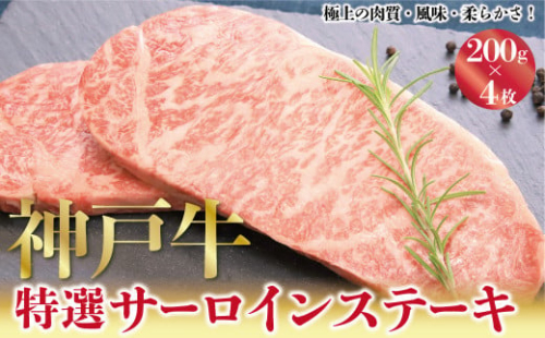 神戸牛 特選 サーロインステーキ 200g×4枚 計800g A4ランク以上 サーロイン ロース 霜降り 神戸牛 但馬牛 国産 和牛 黒毛和牛 ステーキ 217586 - 兵庫県朝来市